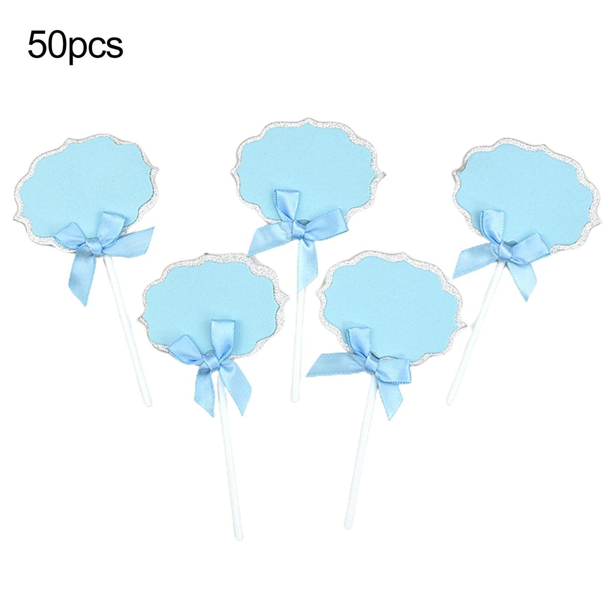 Cupcake Decoration Topper 50pcs Cupcake Topper Label Marker Kit Blue