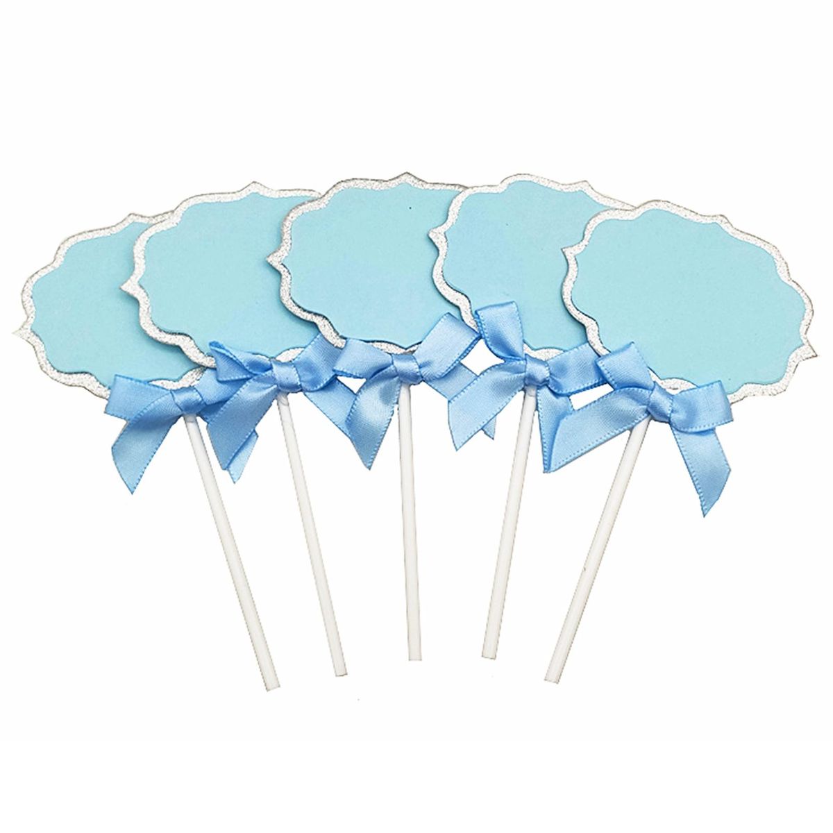 Cupcake Decoration Topper 50pcs Cupcake Topper Label Marker Kit Blue
