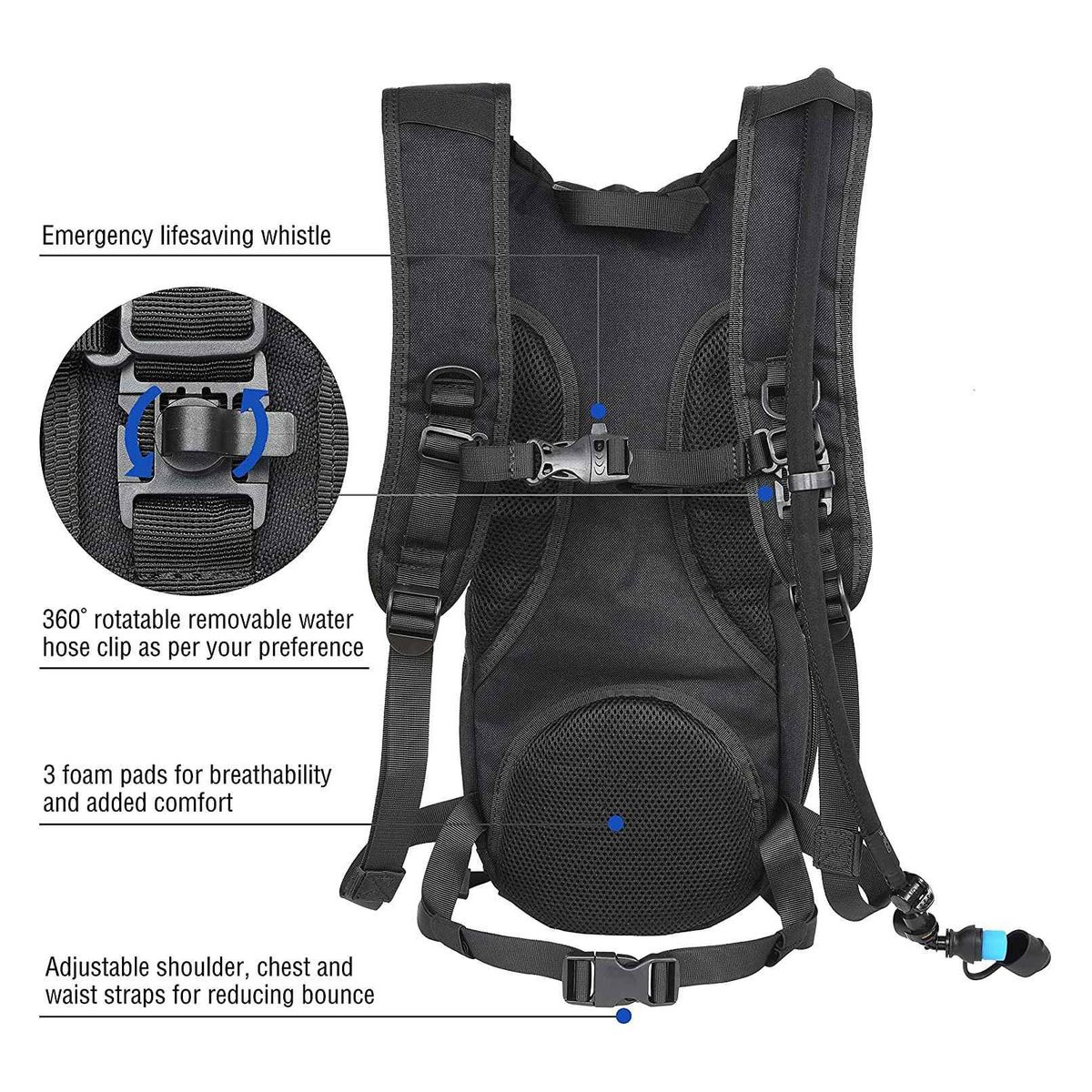 Hydration Backpack with 3L EVA Water Bladder Water Backpack for Cycling Hiking Running Climbing Hunting Biking
