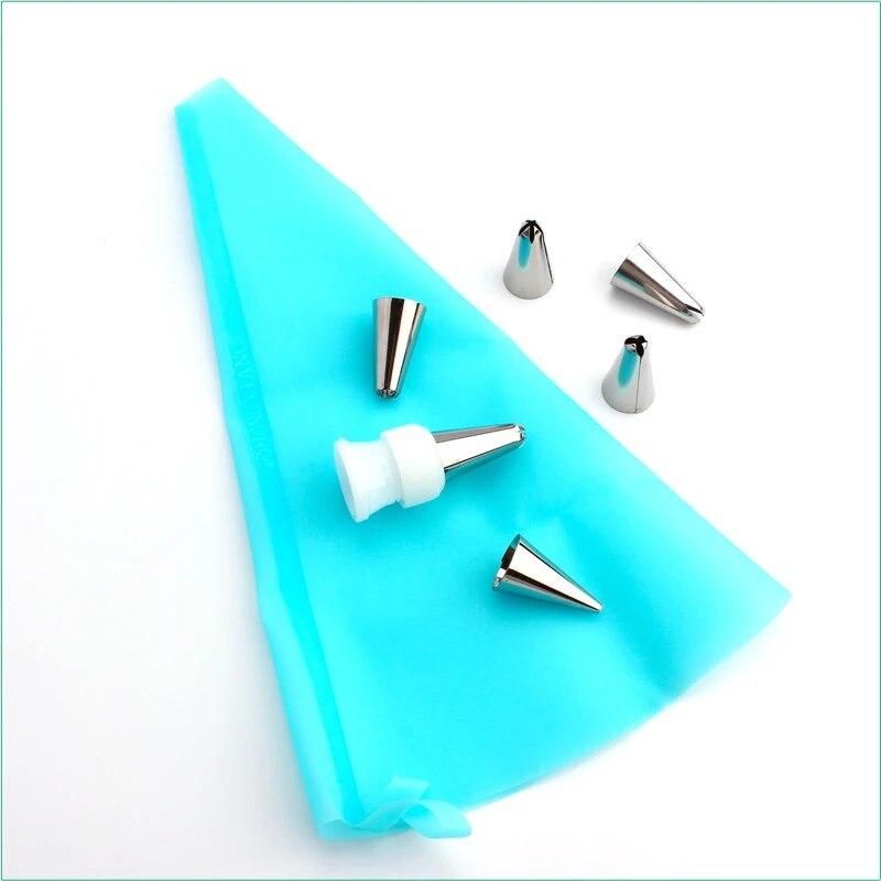 Fantastic Kitchen Stainless Steel Nozzle Silicone Kitchen Accessories Icing Piping Cream Pastry Bag DIY Cake Decorating Tips Set