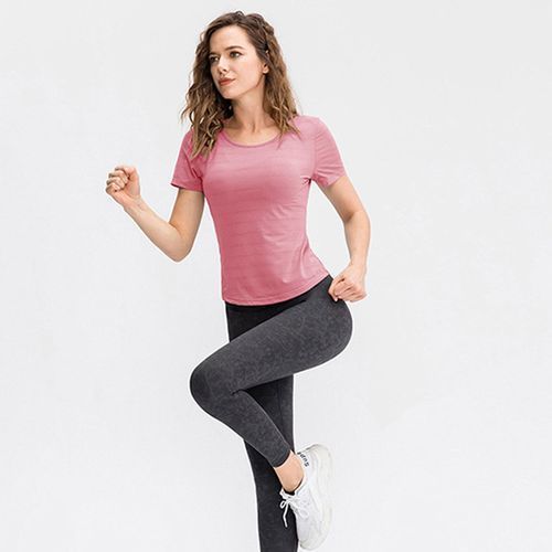 Women's Sport Tops,Summer Short Sleeve Running Gym Yoga T-Shirt（Pink）
