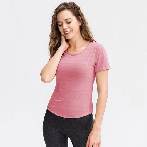 Women's Sport Tops,Summer Short Sleeve Running Gym Yoga T-Shirt（Pink）