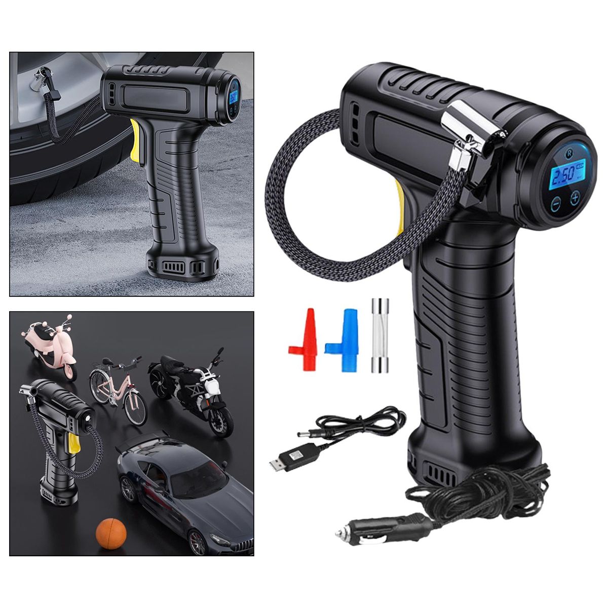 Electric Cordless Tire Pump Small  Display Dial