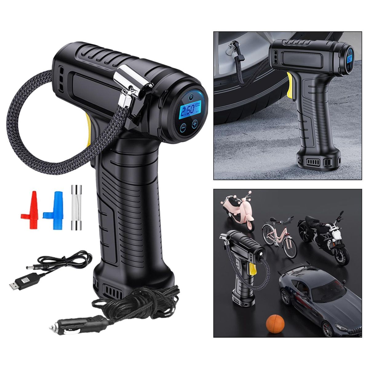 Electric Cordless Tire Pump Small  Display Dial