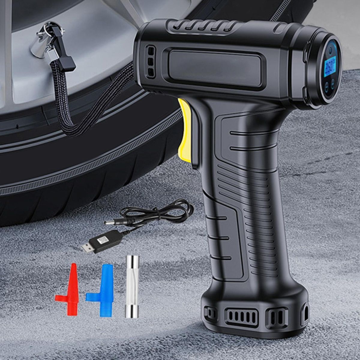 Electric Cordless Tire Pump Small  Display Dial