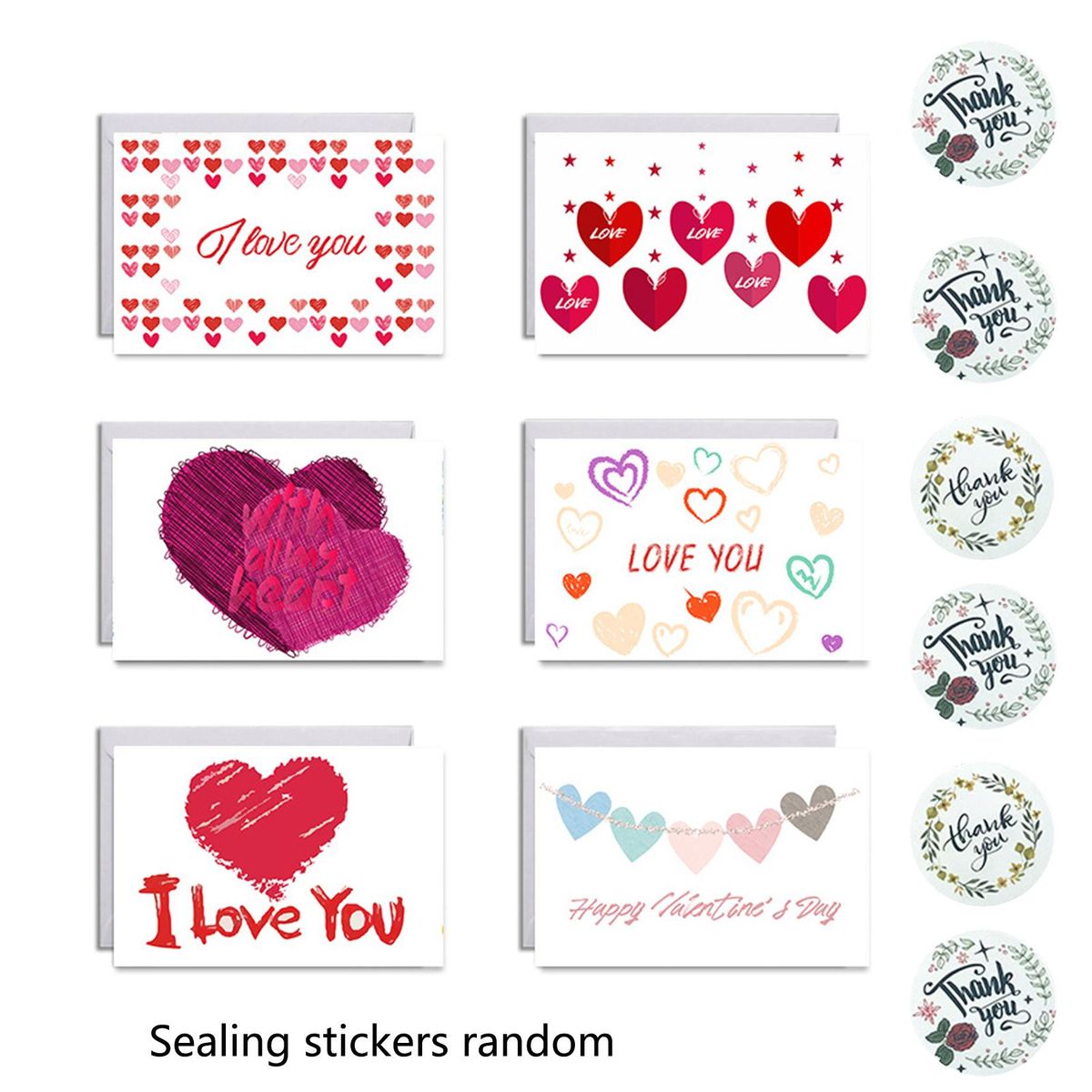 1 Set Gifts Card Sincerest Wishes Heart Pattern Valentines Day Blessing Card