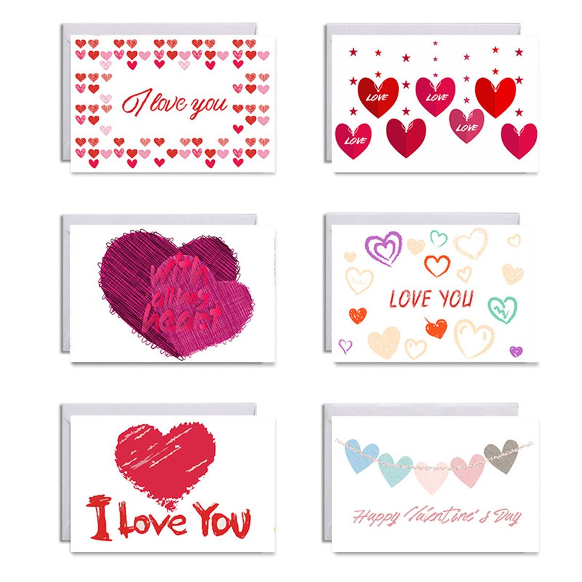 1 Set Gifts Card Sincerest Wishes Heart Pattern Valentines Day Blessing Card
