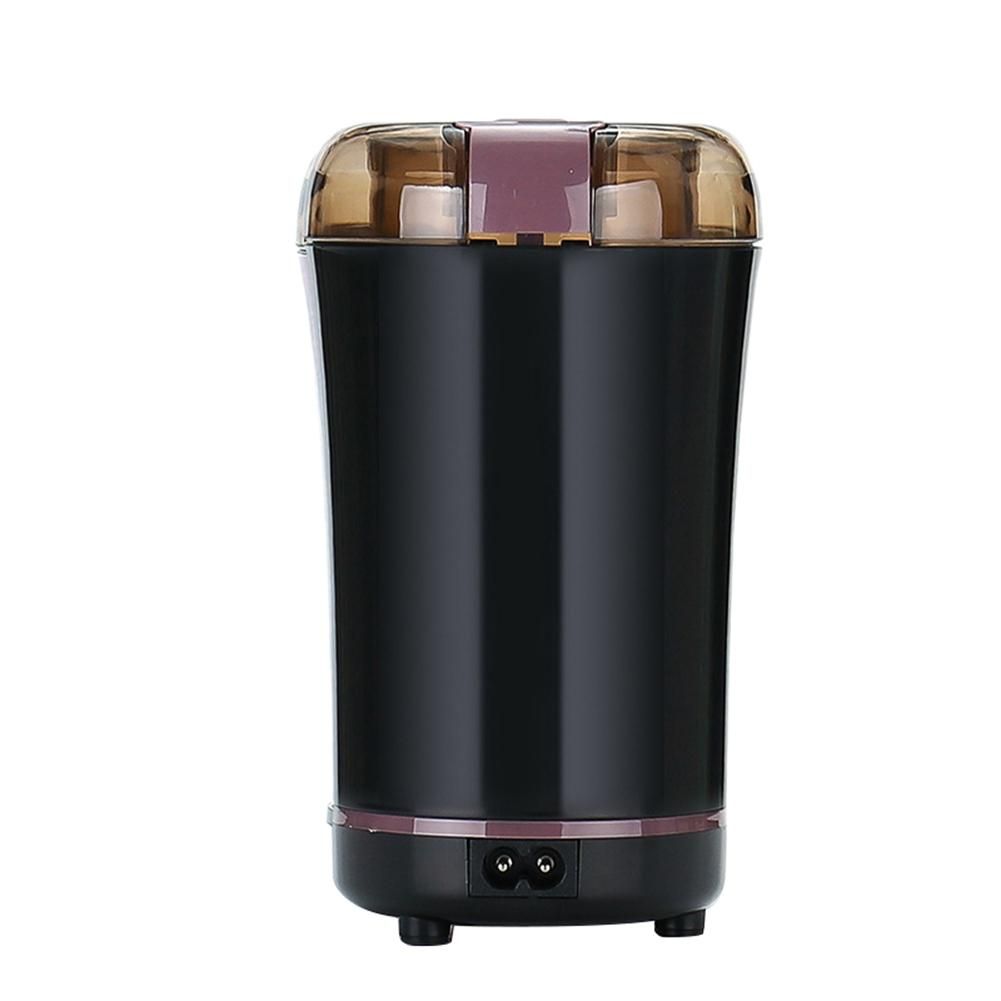 Mini Portable Electric Coffee Bean Grinder Kitchen Tool Herbs Salt Pepper Spices Nuts Grains Crusher EU Plug -Black