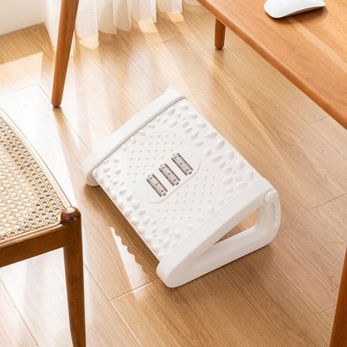 Tilted Foot Rest-- Comfort Back Relief For Furniture Under Desk White
