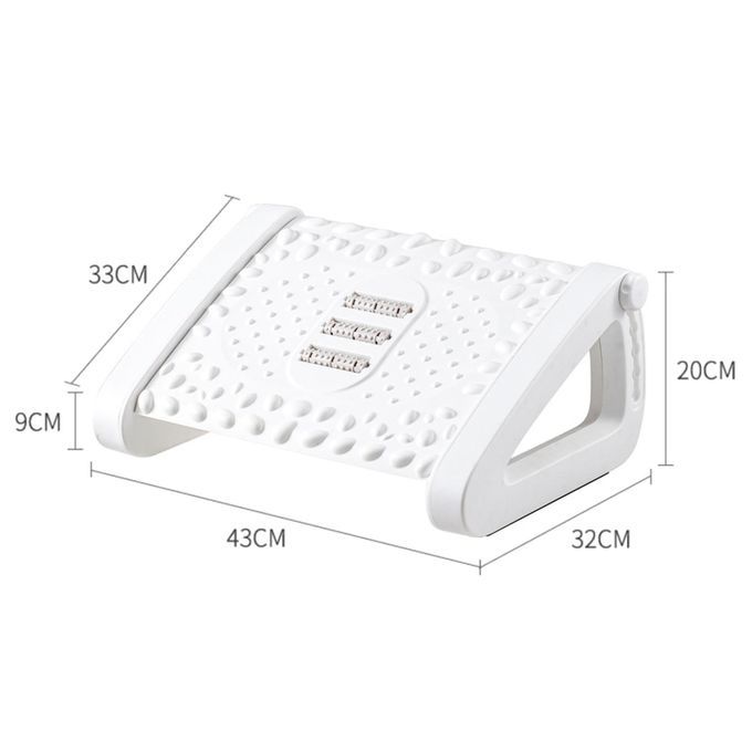 Tilted Foot Rest-- Comfort Back Relief For Furniture Under Desk White