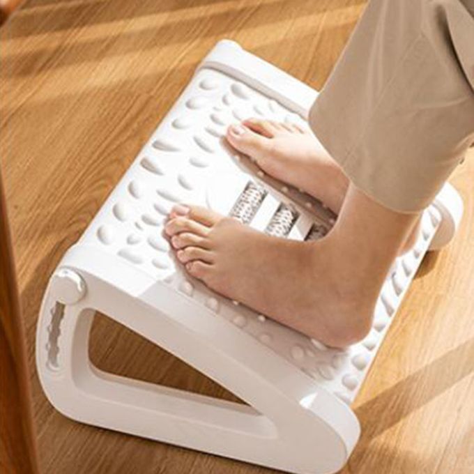 Tilted Foot Rest-- Comfort Back Relief For Furniture Under Desk White