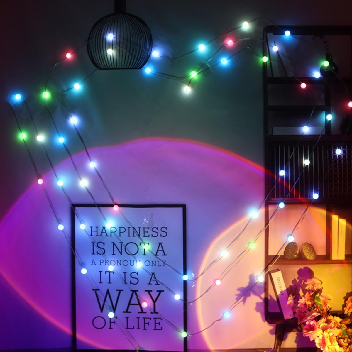 10Meters/32.8Ft 66 LEDs Wirelesly Connected Fairy String Light Decorative Lighting with Liner Control(4 Music Modes& 20 Scenes Setting) + Controller(Speed&Brightness Adjustable/ Different Lighting Modes/1H&4H&8H 3 Levels Time