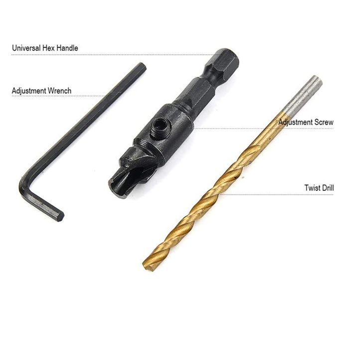 6Pcs Countersink Drill Woodworking Drill Bit Set