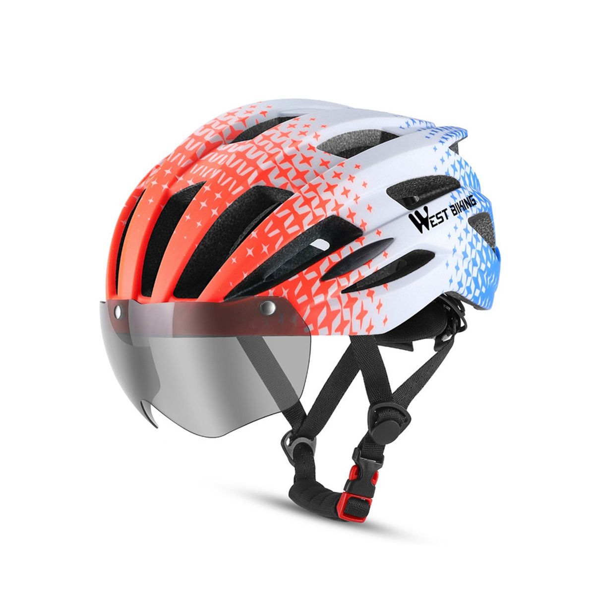 Bike Helmet Detachable Magnetic Goggles Removable Visor &Roa