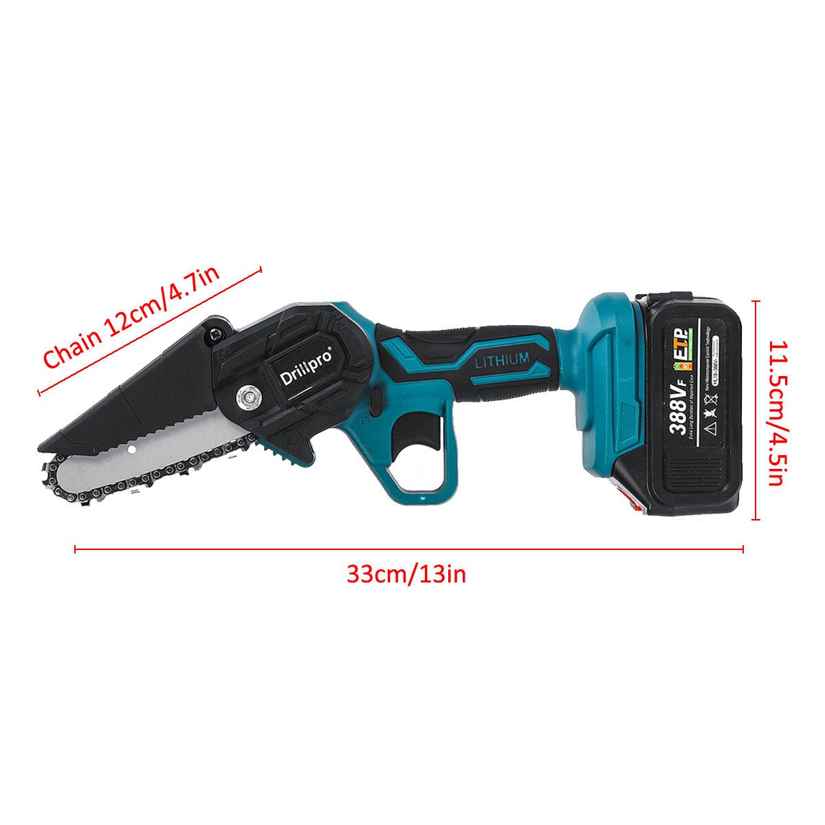 Drillpro 4 Inch Electric Chain Saw Mini Cordless 550W