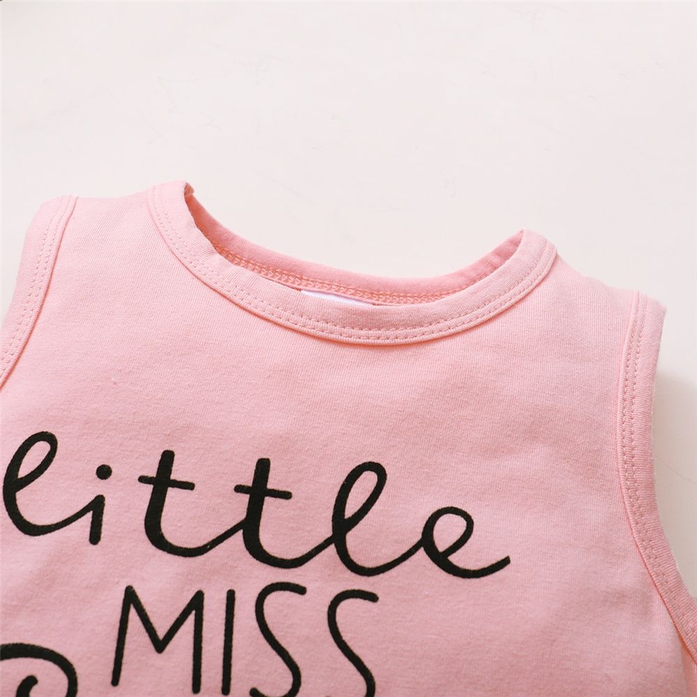 1-5Years Kid Girl Solid Color Sleeveless Tops+Shorts+Headwear