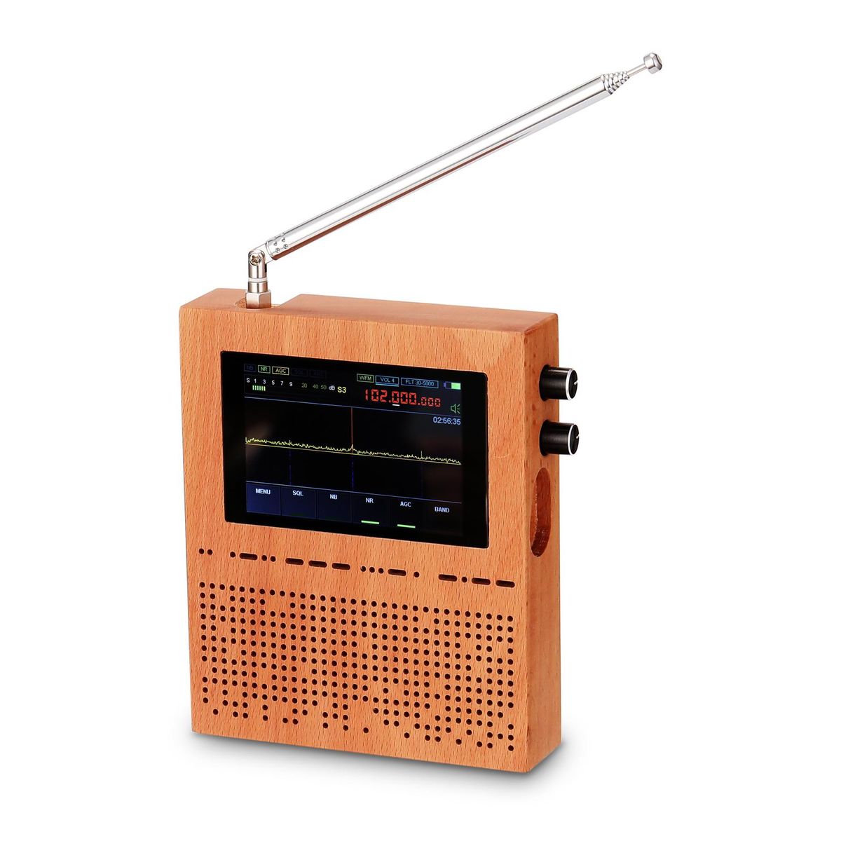 3.5 Inch LCD Screen Digital Signal Receiver Radio Malachite Malahit DSP Receiver Wood Shell Heavy Bass Speakers