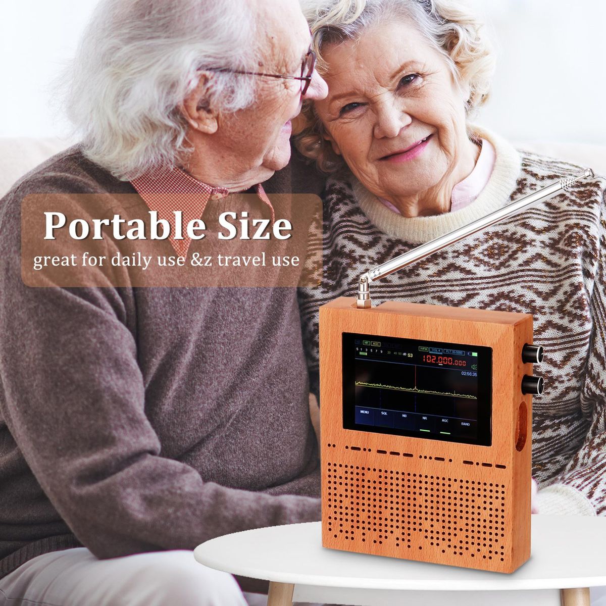 3.5 Inch LCD Screen Digital Signal Receiver Radio Malachite Malahit DSP Receiver Wood Shell Heavy Bass Speakers