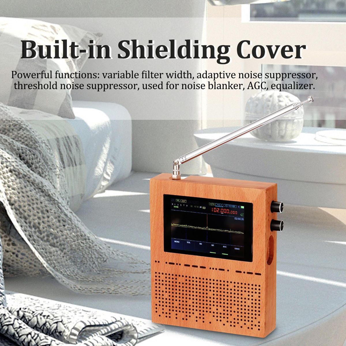 3.5 Inch LCD Screen Digital Signal Receiver Radio Malachite Malahit DSP Receiver Wood Shell Heavy Bass Speakers