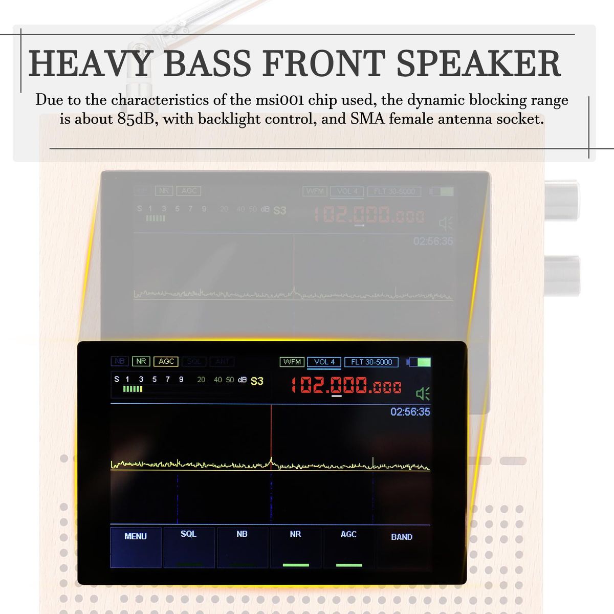 3.5 Inch LCD Screen Digital Signal Receiver Radio Malachite Malahit DSP Receiver Wood Shell Heavy Bass Speakers