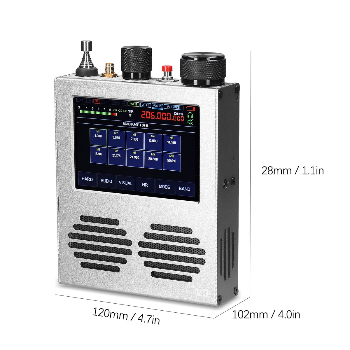 Malachite Receiver 3.5 Inch Touching Screen 50kHz~200MHz