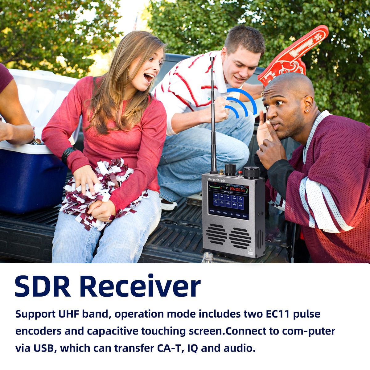 Malachite Receiver 3.5 Inch Touching Screen 50kHz~200MHz