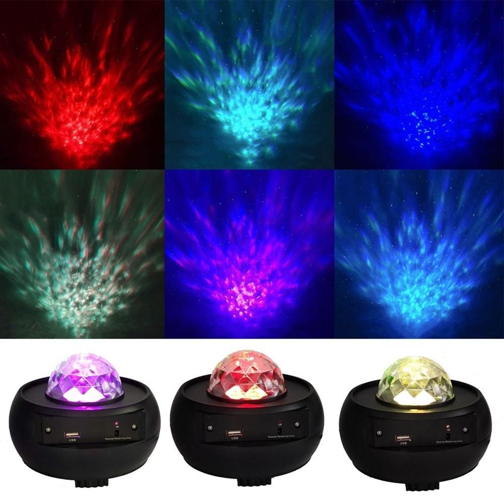 Starry Sky Led Projector Light with Remote Control Led Projection Night Lamp 3 Levels Brightness & 10 Lighting Modes Support U-disk/Card Reader/BT Music Player & Timer Function