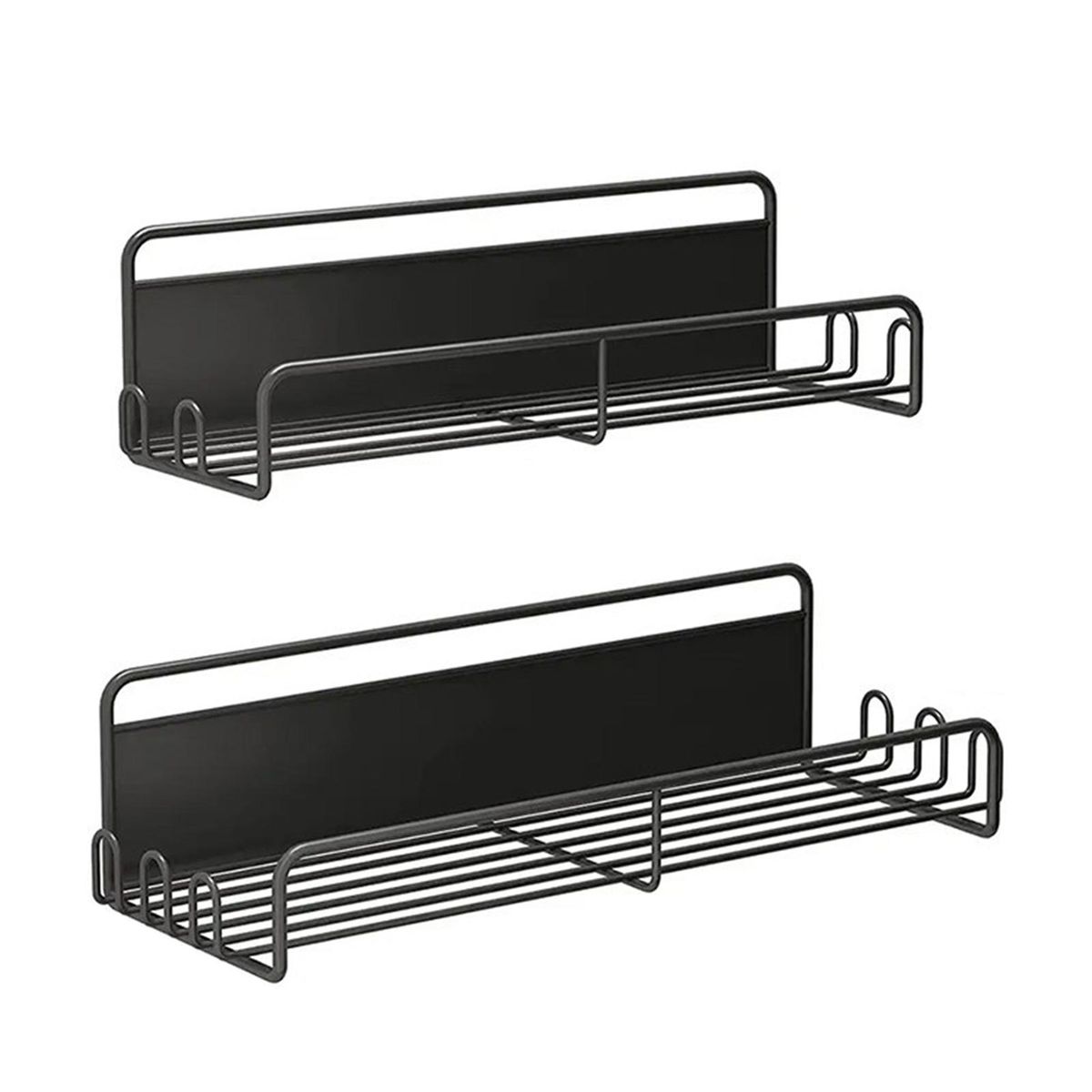 Magnetic Kitchen Storage Set 2pcs Fridge Side Racks Strong Load Black