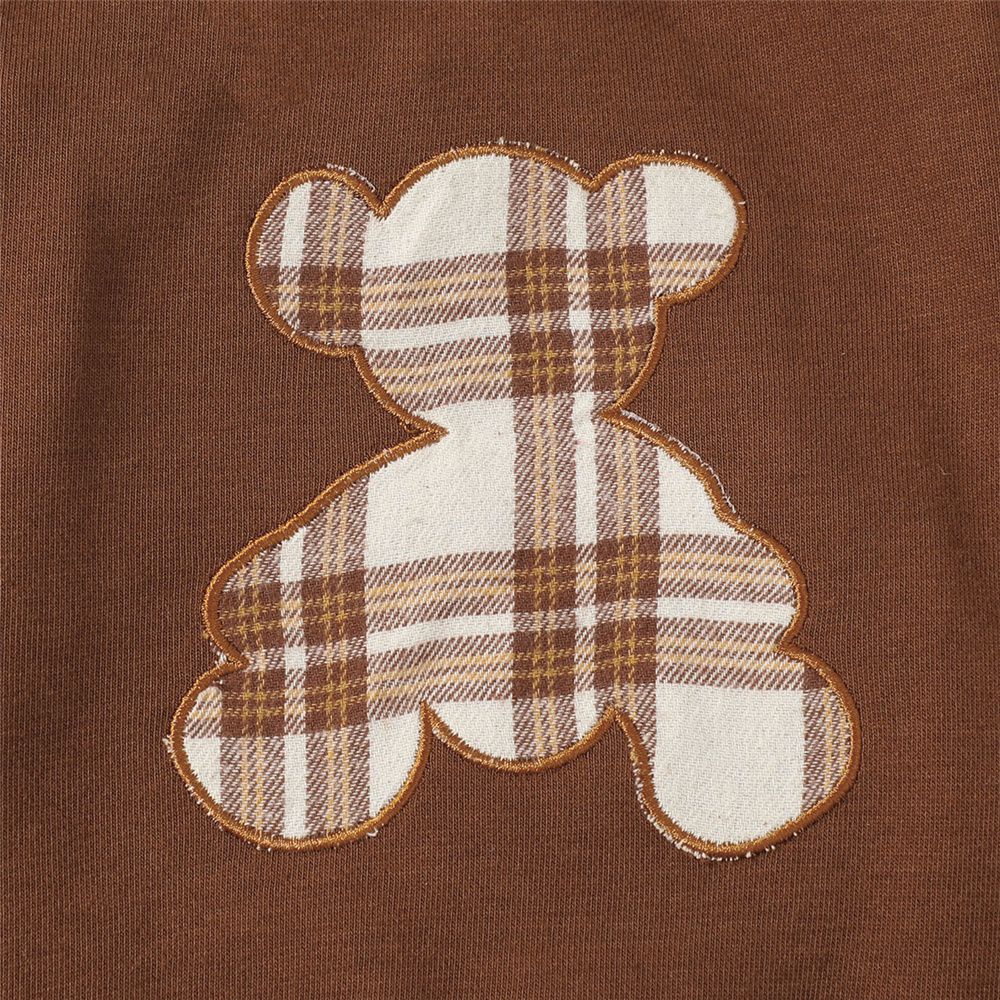1-6Years Kid Girl Little Bear Long Sleeve Top+Plaid Skirt