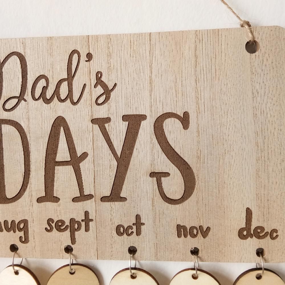 Wooden Calendar Board Sign Family Celebration and Birthday Reminder DIY Wooden Craft for Home Decoration