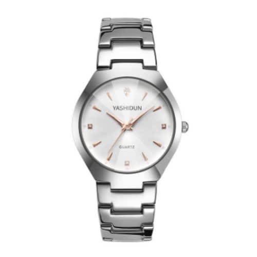 Non Fading Couple's Wristwatch - White & Silver