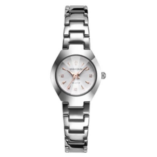 Non Fading Couple's Wristwatch - White & Silver