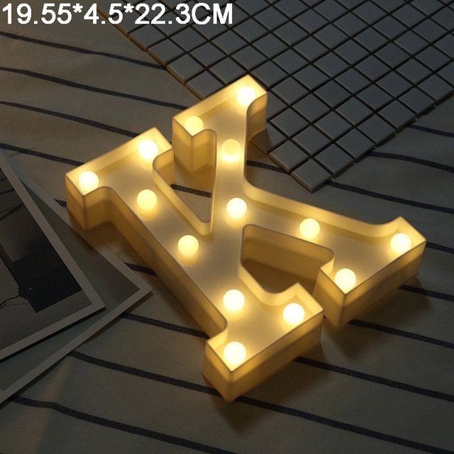 3D Luminous LED Letter Night Light Creative 26 English Alphabet Number Battery Lamp Romantic Wedding Party Decoration