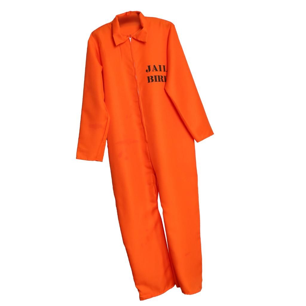 Halloween Kids Adult Prisoner Convict Costume Fancy Dress Party Adult