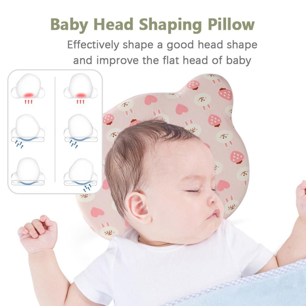 Baby Pillow for Newborn Prevent Flat Head Comfortable Baby Head Shaping Pillow Memory Foam Pillow with Cute Patterns for 0-12 Months Infants