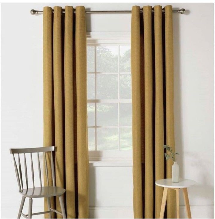 NC-7.5ft By 7.5ft Plain Window Champagne Gold Curtain