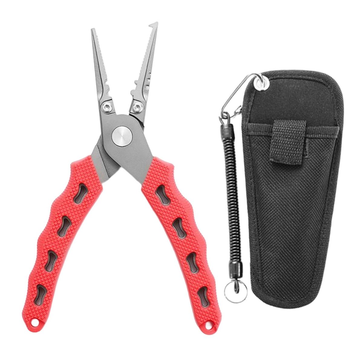 Portable  Pliers Split Ring Hook Remover Stainless Steel Red