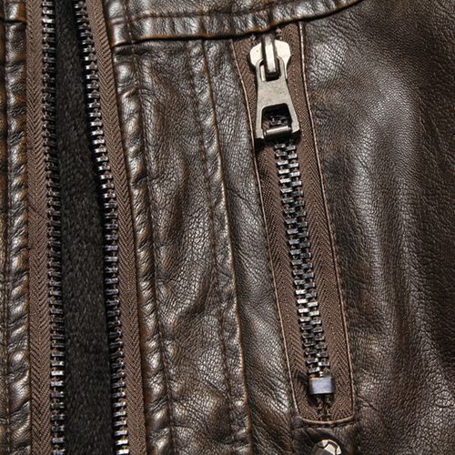 Men's Locomotive Old Washed  Velvet PU Leather Jacket