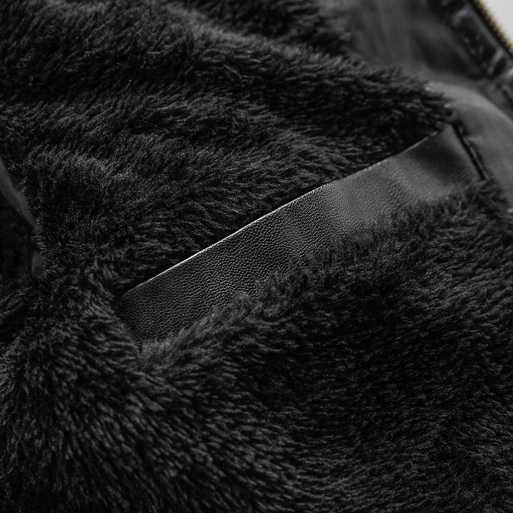 Men Winter Pu Leather Jackets Coats Fleece Lined Motorcycle