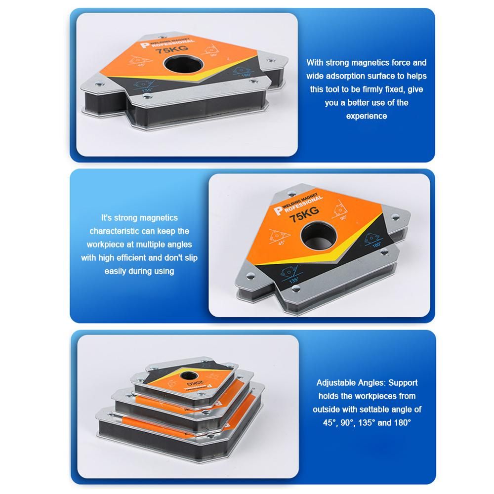 1 PCS Strong Magnetics Welding Positioner Holder Practical Welding Fixing Angle Tool Welding Fixture 45° 90° 135° 180° Adjustable Angles Welding Locator