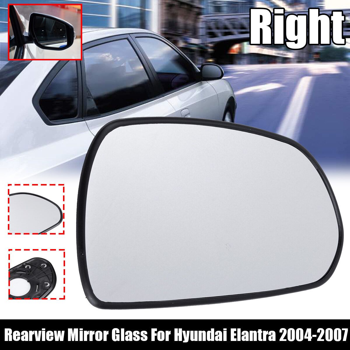 Right Convex Rearview Door Mirror Glass For Hyundai Elantra 2004-2007