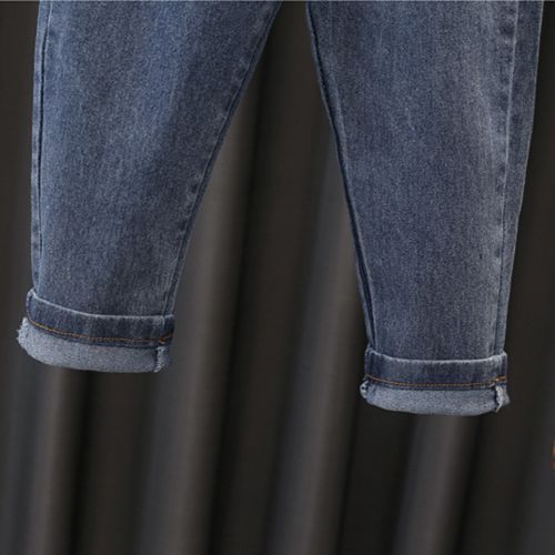 Boy's Striped Sweater Baby Astronaut Jeans Long-sleeve Two-piece Suit Black