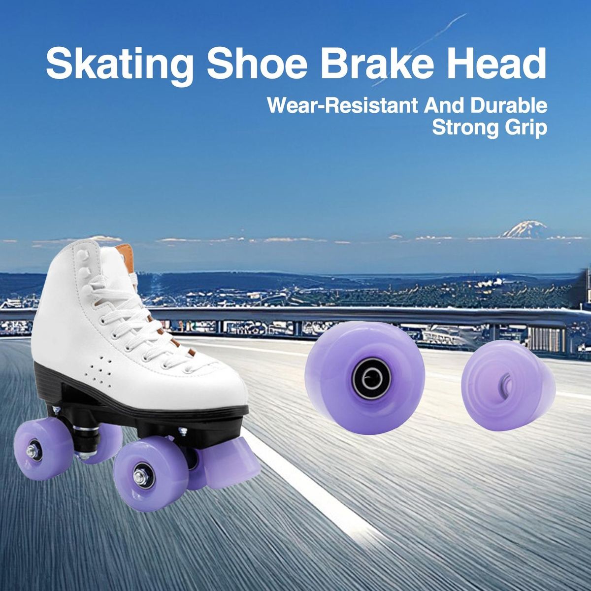 2Pcs Toe Stops Quad Skate Brake Toe Stoppers Purple
