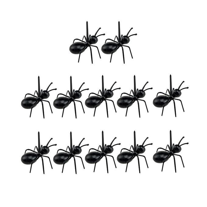12Pcs Cute Mini Ant Fruit Fork Plastic Kitchen Forks Food Pick For Bar