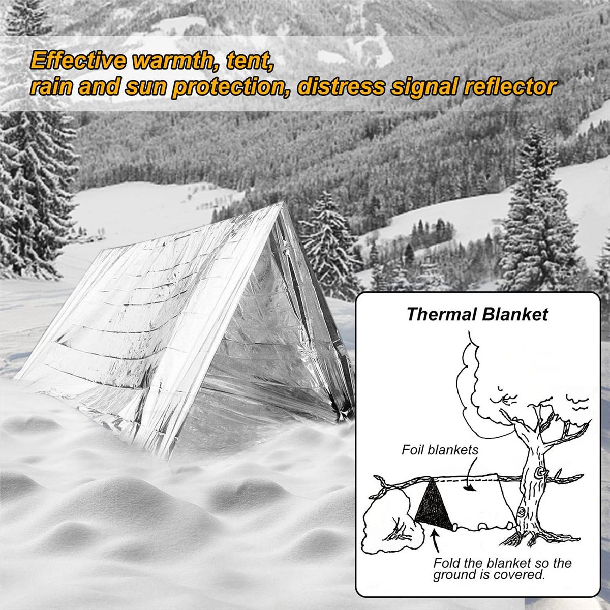 10Pcs Outdoor Emergency Blanket Waterproof Space Curtain
