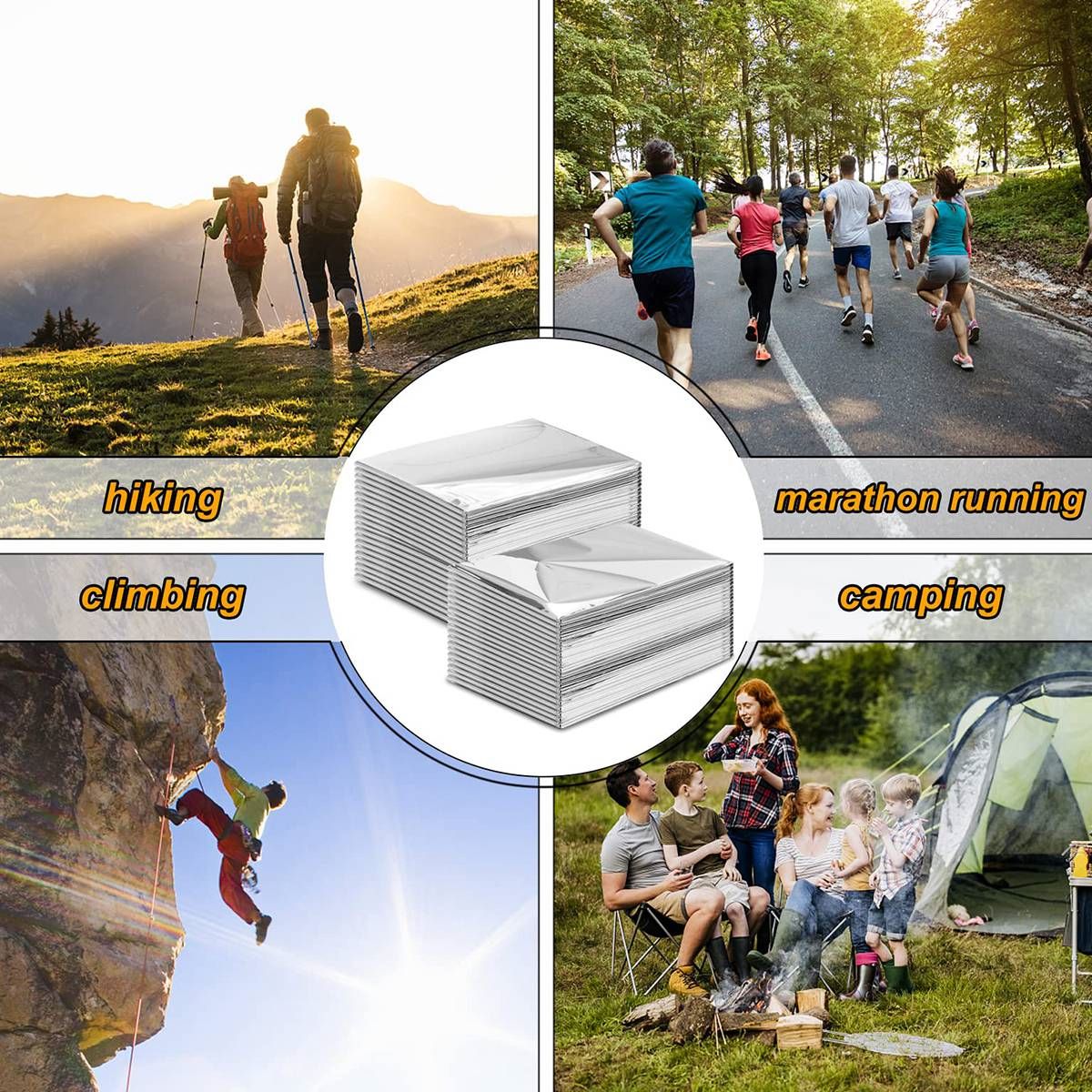 10Pcs Outdoor Emergency Blanket Waterproof Space Curtain
