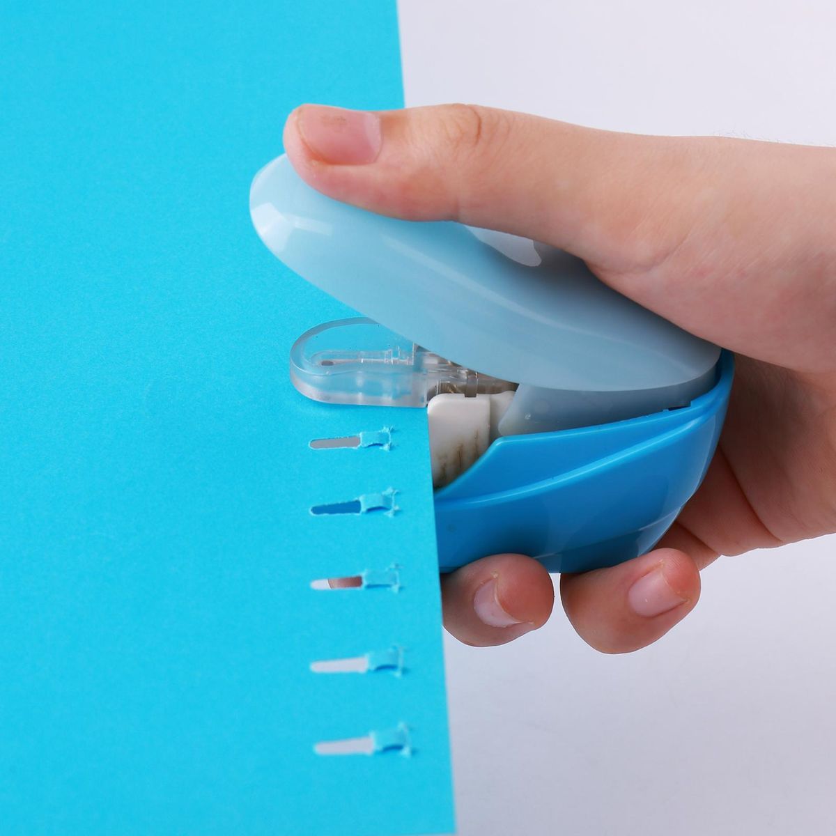 KW-triO Hand-held Mini Safe Stapler No Staples Stapleless 4 Sheets Capacity for Paper Binding Shop School Office Home Supplies