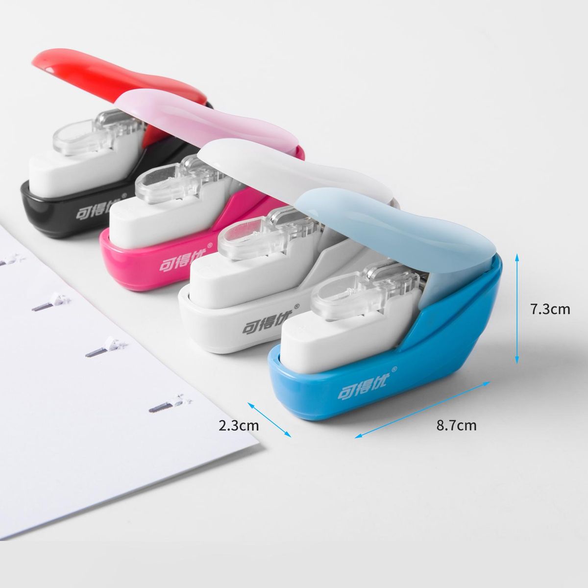 KW-triO Hand-held Mini Safe Stapler No Staples Stapleless 4 Sheets Capacity for Paper Binding Shop School Office Home Supplies