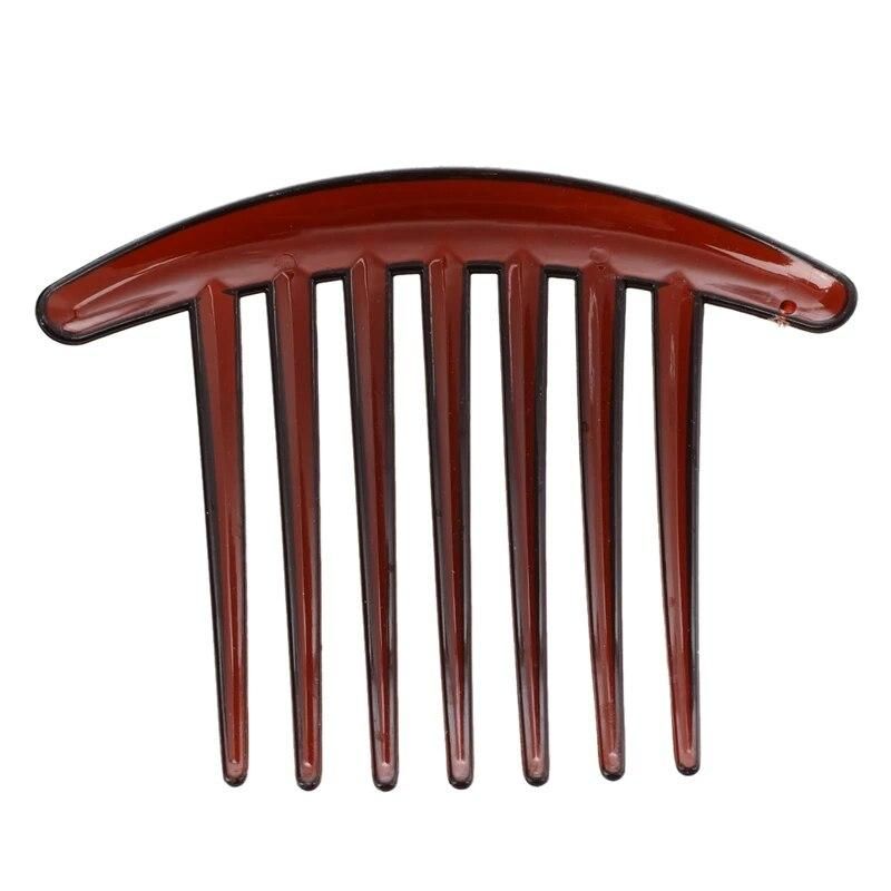 Hair Comb Pin Accessories Plastic Women Lady Fashion 2Pcs Brown & 2Pcs Black