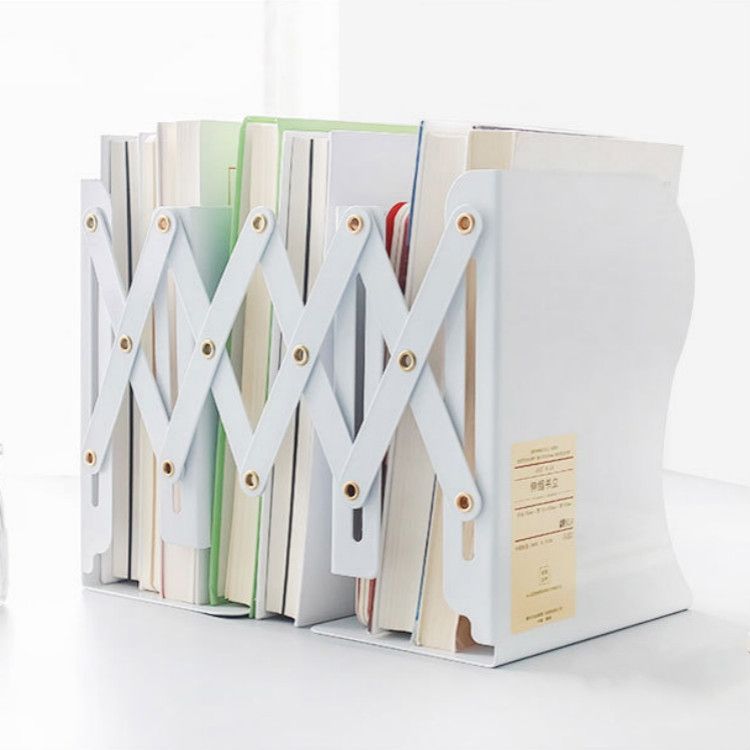 Adjust Bookshelf Large Metal Bookend Desk Holder Stand For Books Gift Stationery